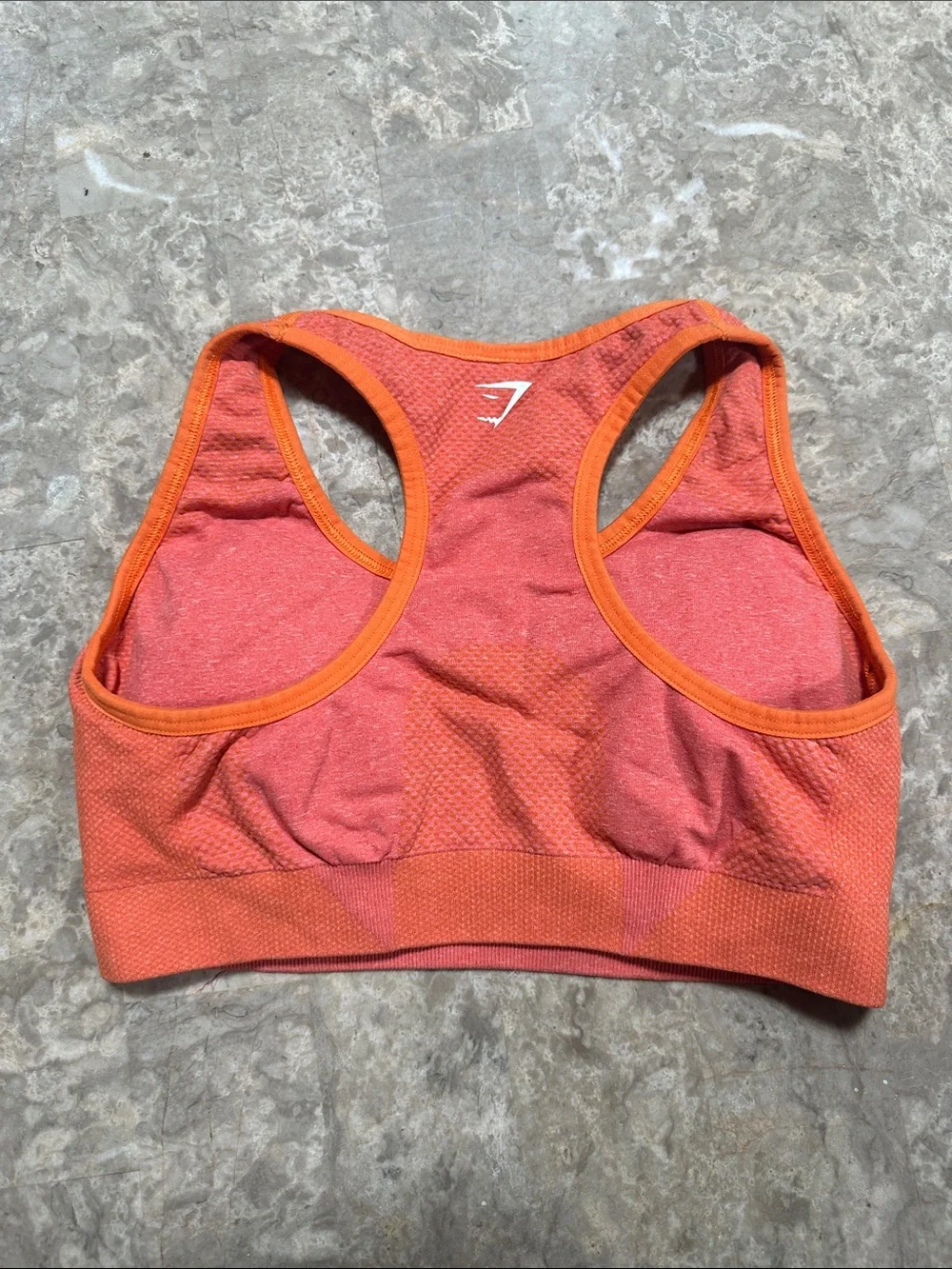 Gymshark Coral-Orange Seamless Racerback Sports Bra